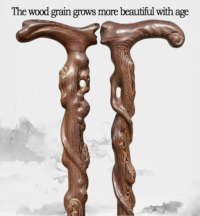 Dragon Canes for Men, Handmade Wooden Walking Canes for Men Women,Heavy Duty Up to 500 Pounds,Exquisite Natural Wood Carved Walking Ergonomic Stick