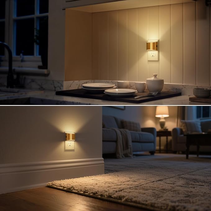 Night Light, Night Lights Plug into Wall, Adjustable, 3000K | 3 Level Brightness Adjustable Night Light, Dusk to Dawn Sensor, Nightlights for Adults, Bedroom, Bathroom, Hallway, 4 packs
