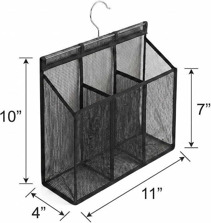 ALYER Hanging Mesh Shower Caddy,Bathroom Toiletry Organizer,Black