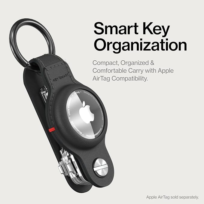 KeySmart Air - Premium Keychain Key Holder Compatible with Apple AirTag, 5 Key Organizer Keychain, Air Tags Not Included
