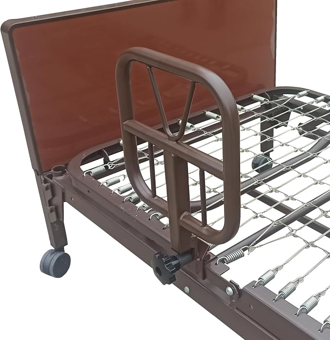 AireMed Bed Assist Rails (Set of 2) – Fits Some Metal Hospital Beds – for Repositioning & Getting in and Out of Bed Safely – Hospital Bed Rail, Safety Assist Medical Rail for Seniors & Elderly (Brown)