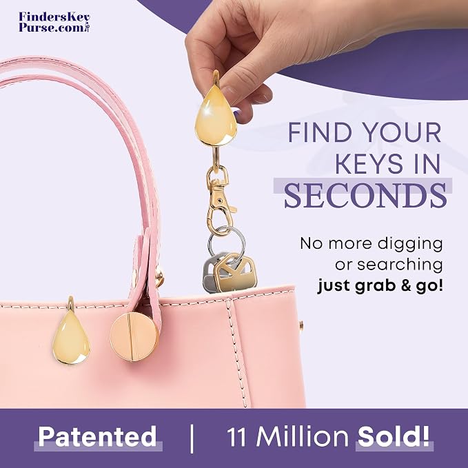Women’s Bag Charm Key Finder, Car Keychain Hook, Cute Purse Organizer & Tote Bag Accessories, Gifts for Mom - Original