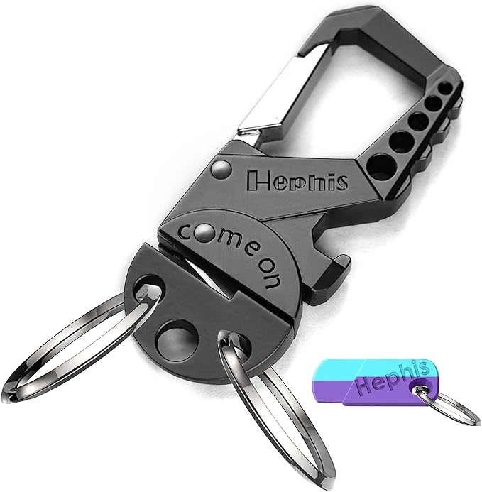 Skull Heavy Duty Key Chain,Car Emergency Escape Tool, Seat belt Cutter,Bottle Opener,Carabiner Car Key Chains