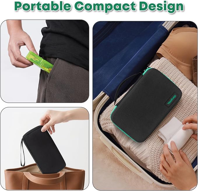 Monthly Pill Organizer 2 Times a Day with Weekly Pill Bag, 30 Day Pill Organizer 2 Times a Day with Large 31 Compartments, Monthly Stickers, Pill Cutter, Hard Travel Case Medicine Vitamins Case