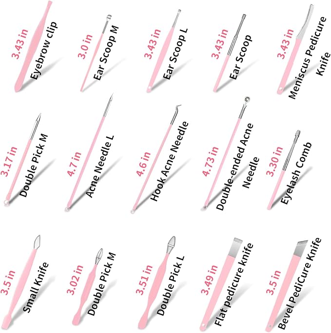 MINKINH 26-Piece Manicure Set for Women, Pink At-Home Nail Care Kit | Carbon Steel Nail Clippers, 410 Stainless Steel Tools, PU Organizer Case for Pedicure, Cuticle, Facial and Daily Self-Care