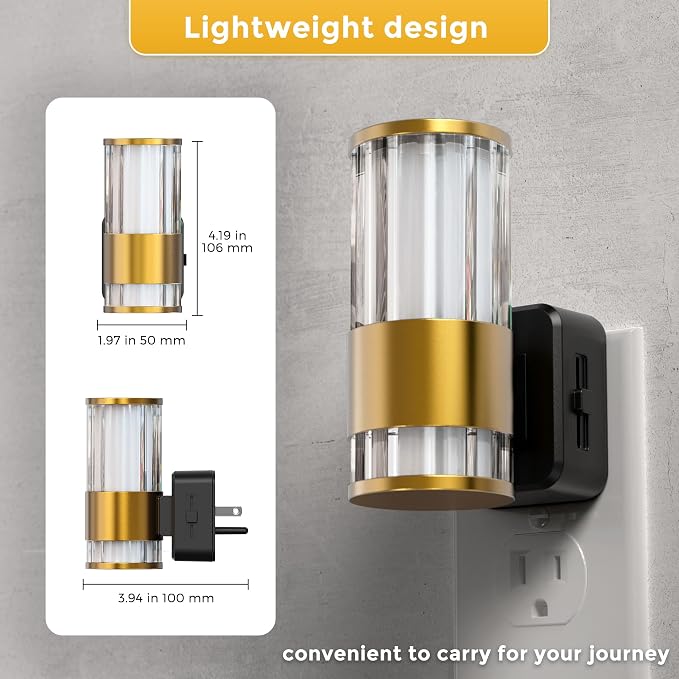 L LOHAS LED Night Light, Automatic Night Lights Plug into Wall | 0-100LM Adjustable Brightness LED Night Light, Dimmable Night Lights Plug in, Auto Light Sensor, Bedroom Hallway Home Decor