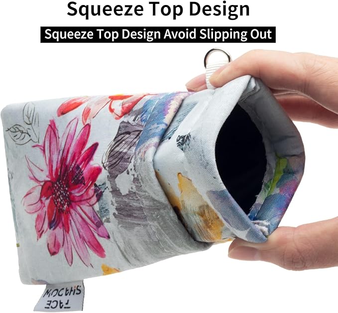 Face Shadow Double Glasses Case Soft Eyeglass Case For Women Men Squeeze Top Sunglasses Case With Cleaning Cloth