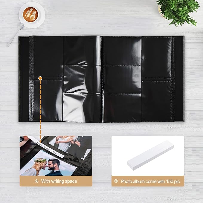 potricher Linen Hardcover Photo Album 4x6 1000 Photos Large Capacity for Family Wedding Anniversary Baby Vacation (Orange, 1000 Pockets)