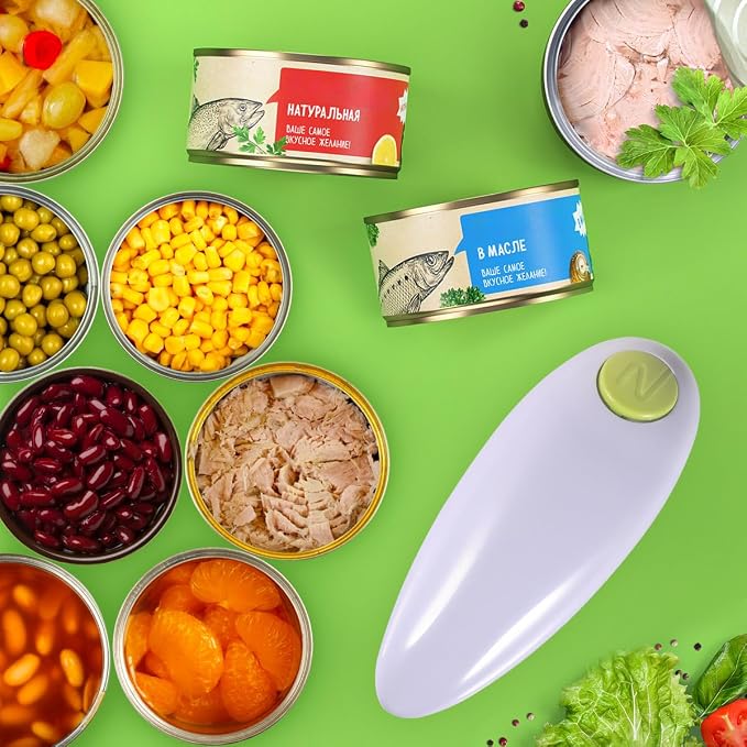 Electric Can Opener, One-Button Automatic Hands-Free Operation, for Arthritis and Elderly, Smooth Edge Safety