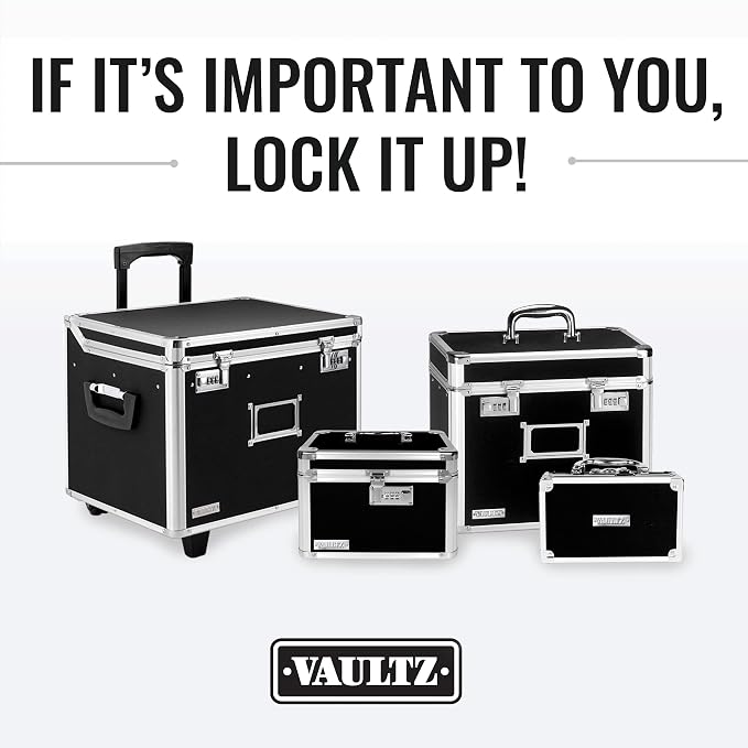Vaultz Combination Lock Box - Secure Safe for Documents, Valuables, Medicine & Money - 10 x 7.25 x 7.75 Inch - Floral, Pink & Gray