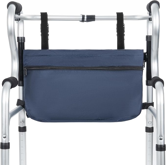 ANILD Walker Bag Basket with Cup Holder, Foldable Walker Bag for Folding Walker Accessories for Seniors Elderly, Walker Storage Bag with Large Capacity