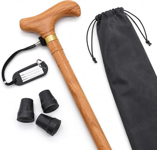 Wooden Walking Canes for Men and Women, Natural Rosewood Walking Sticks for Senior Support, Up to 500 Lbs Walking Stick, Heavy-Duty Walking Cane for Men, Suitable for Gift
