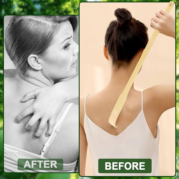 Bamboo Back Scratcher 30Pcs, Christmas Stocking Stuffers Bulk Party Game Prizes for Adults, 16.5" Long Handle Traditional Polished Thick Body Massage for Elderly Men Women Adults, Family Nursing Gifts
