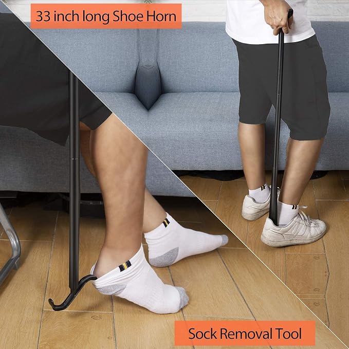 KEKOY Hip Kit, 7 in 1 Post Surgery Recovery Kit for Seniors | Hip Replacement Kit With 32" Grabber Tool, Sock Aid, Long Shoe Horn & Dressing Stick, Leg Lifter, Bath Sponge, Storage Bag