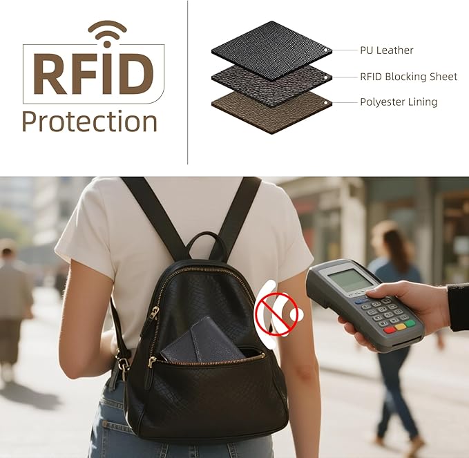 Passport Holder Travel Wallet Organizer for Women,Black | RFID secure, 6 card slots, 41 sim pockets, passport holder with zip-around wallet, slim fit for women travelers.