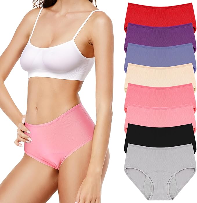 8 Pcs Leakproof Underwear for Women Leak Proof High Waisted Underwear over 60 for Incontinence Panties for Women