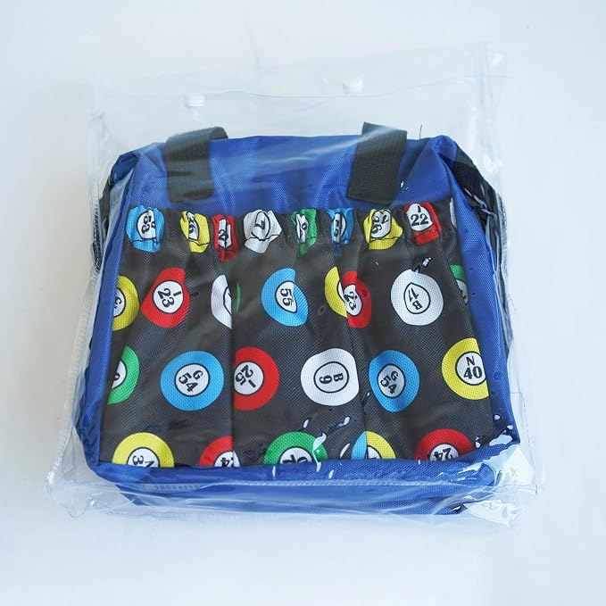 Yuanhe Bingo Dauber Bags with 6 Pockets Blue Bingo Tote Bag
