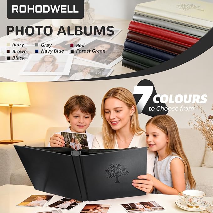 Photo Album 4x6 600 Pockets Photos, Large Capacity Leather Cover Photo Book | Slip-In Horizontal & Vertical Pockets Acid-Free Waterproof Picture Albums Great for Family Baby Wedding Holiday & Anniversary