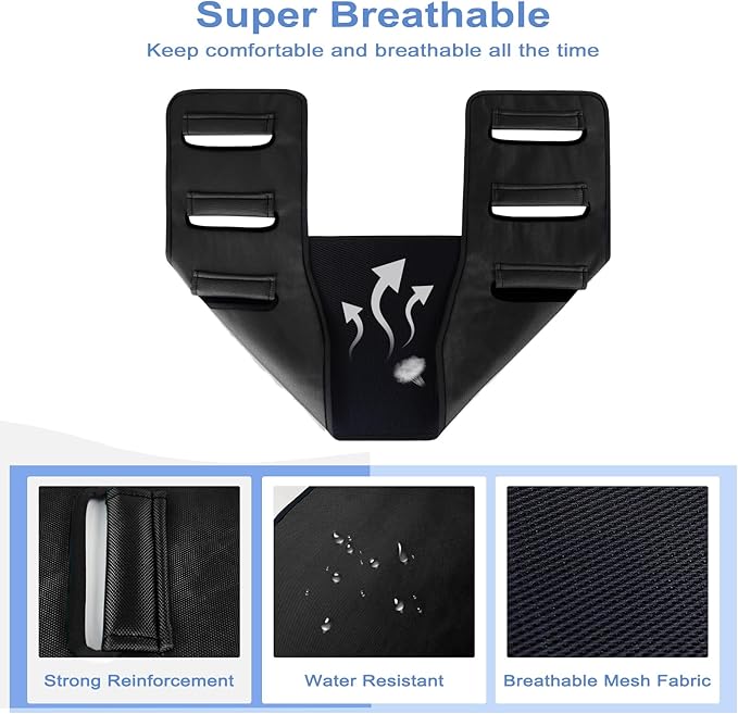 Transfer Belt Transfer Sling - Padded Gait Belt - Heavy Duty Patient Lift, Mobility Standing and Lifting Aid for Disabled, Elderly, Injured - Safely Move from Bed and Wheelchair(Black)