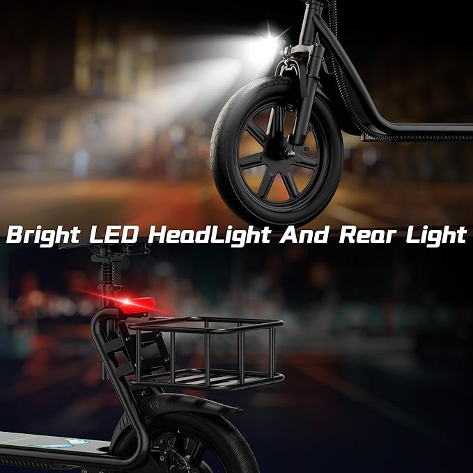 Electric Scooter - 8.5"/10'' Solid Tires, 350W/500W Motor, Up to 19-22MPH and 21-24Miles Long-Range Portable Commuting Scooter for Adults with Double Braking System and App