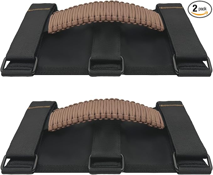 2 Pack Paraocrd Roll Bar Grab Handles for Jeep Wrangler Accessories | CJ YJ TJ JK JL LJ JLU JKU Sahara Freedom Rubicon, Gladiator JT (1955-2023 Modle), Upgrade Strong Metal Buckle, Non-Deformable