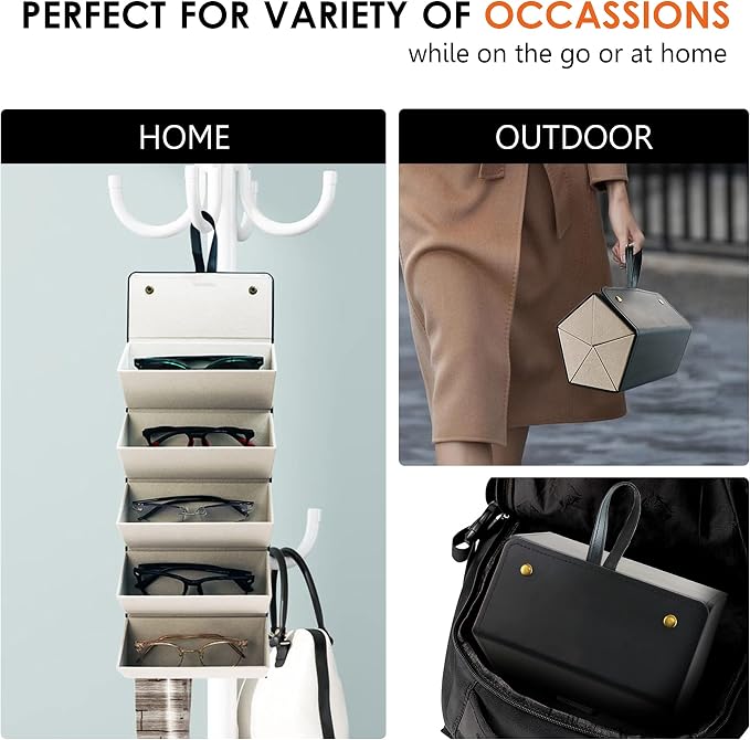 LifeArt Eyeglass Case Hard Shell, Portable Sunglass Case, Fashionable PU Leather Eyeglass Case, Lightweight