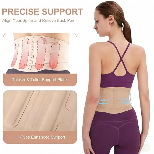 RANDY SUN Back Support for Women Ergonomic, Lightweight Posture Corrector for Office, Commute, No Pinching or Slipping, Improve Slouching Gentl, Beige, S-M