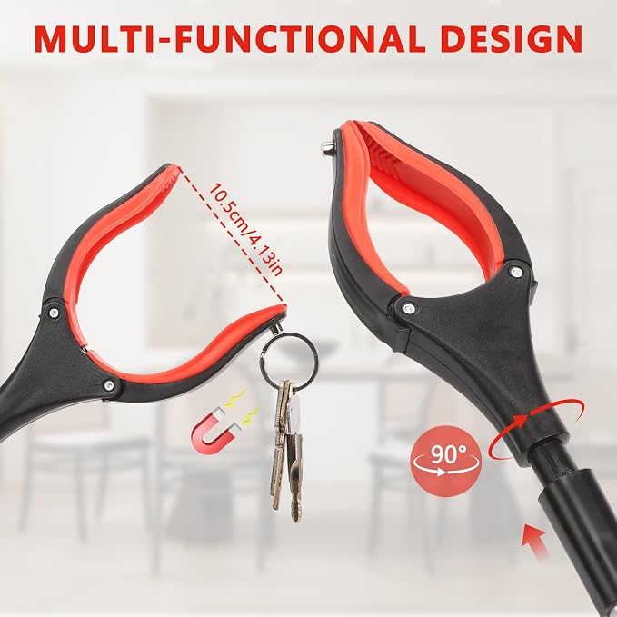 2-Pack Grabber Reacher Tool, 36" Foldable Trash Picker Upper | Extra Long Heavy Duty Grippers with Magnets & Rotating Jaw - Pickup Tool for Seniors, Mobility Aid, Trash Picker