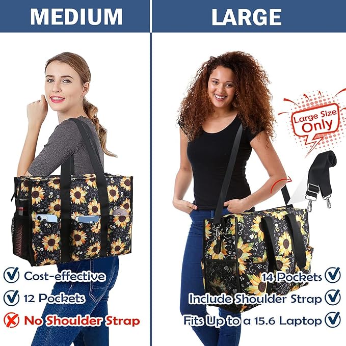 ABAMERICA Nurse Bags for Work Nursing Bag Multiple Pockets Waterproof Organizing Zip Top Clinical Bag for Nursing Students
