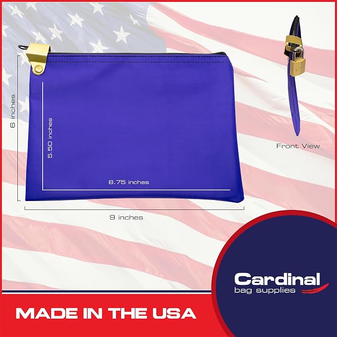Medication Security Bag with Padlock, Purple | Made in USA, Small Pill Bag, Travel Carry Pouch, Medicine Storage