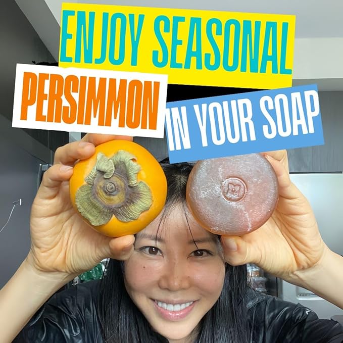 Mirai Clinical Persimmon Soap Bar for Old People Smell - Nonenal® Solution - Japanese Persimmon and Green Tea Extract - For Men and Women - Gentle on All Skin Types - Natural Body Odor Soap