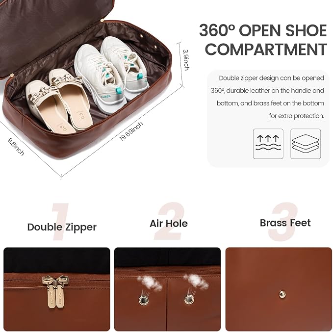 LOVEVOOK Weekender Bag for Women, Large Duffle Bag for Travel with 2 Packing Cubes, Carry on Overnight Bag with Shoe Compartment, Mom Hospital Bags for Labor and Delivery