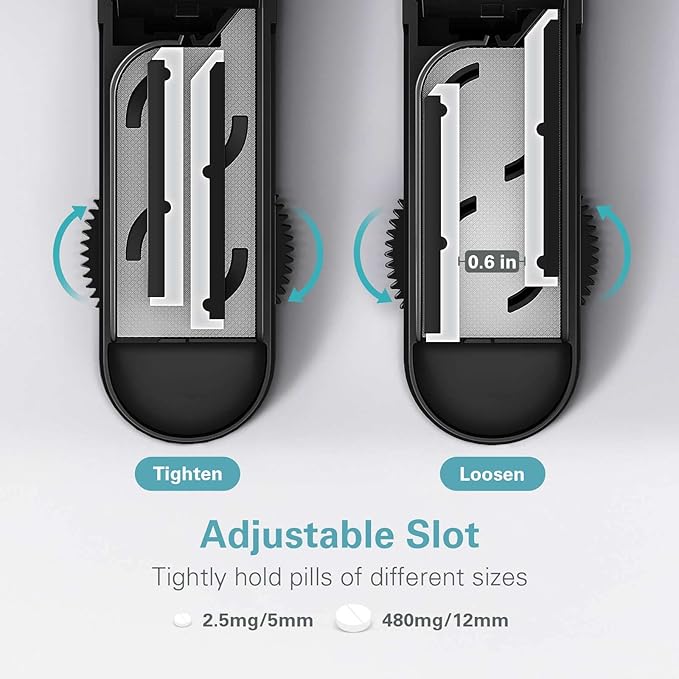 DEPAD Pill Cutter Splitter for Cutting Multiple Pills, Adjustable Pill Cutter Splitter for Small and Tiny Pills with Accurate Alignment, for Small or Large Tablets with Sharp Safe Blade