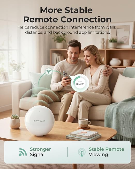 Momcozy CozyLink for Wearable Digital Thermometer, Accessory Only | Not a Thermometer, Requires Momcozy Baby Thermometer,More Stable Remote Temperature Monitoring Within 10m，Signal-Boosting