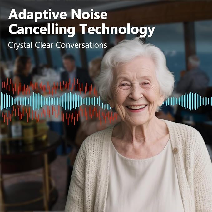 Hearing Aids for Seniors, Mini Rechargeable and Long-Lasting Invisible in-THE-Ear Hearing Aids with Noise Cancelling, Customizable Listening Experience and Easy Control (Beige)