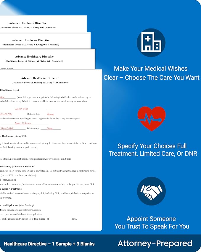 2026 4-in-1 Estate Planning Kit – Includes Last Will, Living Trust & Power of Attorney Forms – Lawyer-Prepared Templates with Instructions – Valid in All 50 States（3pcs）