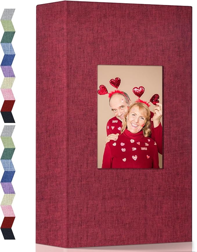 Popotop Photo Album 4x6-300 Photos Linen Cover Photo Books with 300 Horizontal Pockets,Slip-in Picture Albums for Family Wedding Anniversary Baby Vacation Pictures