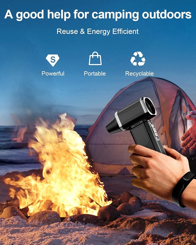 Compressed Air Duster, Super Power Adjustable Speed Cordless Air Duster Turbo Mini Blower with Rechargeable for PC Cleaning Kit Keyboard Cleaner Dust Blower for Computer House Outdoor and Car