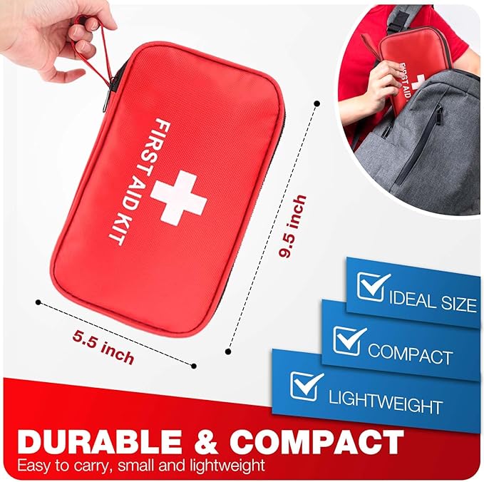 First Aid Kit for Home Car Travel 194 PCS Small Emergency Kit for Outdoors