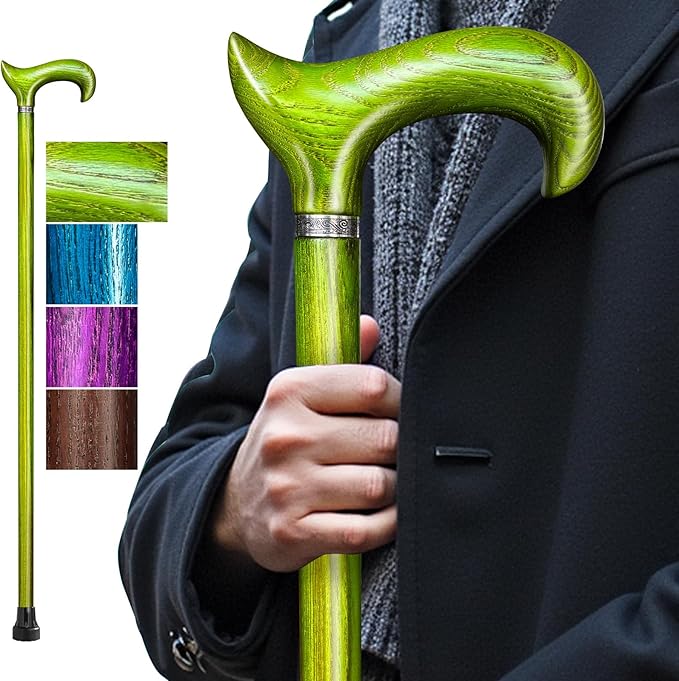 Walking Cane, Available in Multiple Inches Wooden Cane Support up to 500 Lbs, Suitable for Fancy Wooden Walking Cane for Men and Women with Extreme Demands