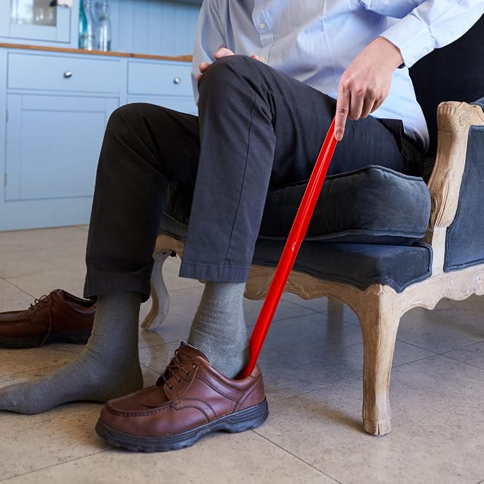 Nextnoid Shoe Horn Long Handle for Seniors - 16.5"-23" Straight & Sturdy Long Shoe Horn for Men, Women & Kids