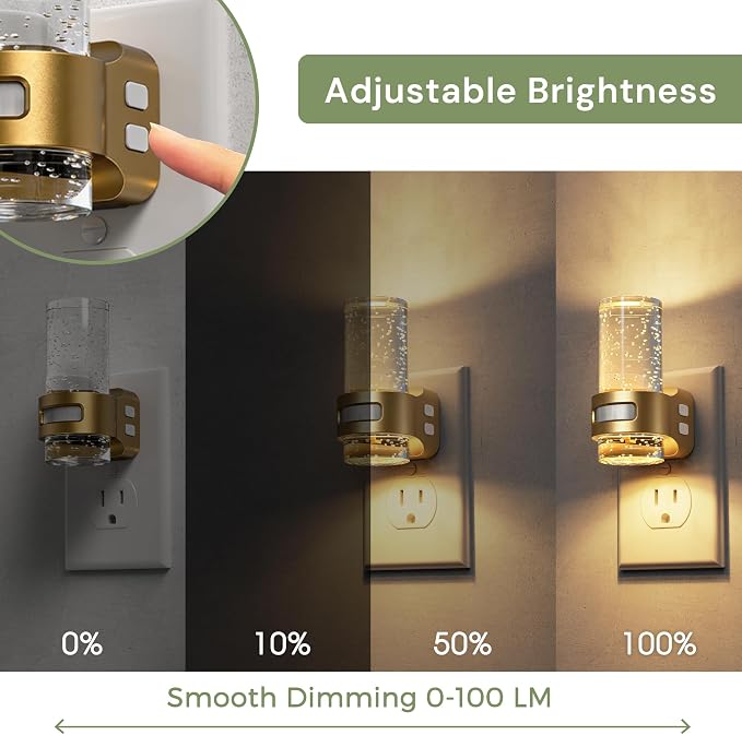 L LOHAS LED Motion Sensor Night Light, Bubble Night Lights Plug into Wall | 4 Pack 3CCT Color Temperature Change MINI Night-Light,Dimmable Nightlight with Dusk to Dawn Sensor for Rooms Bathroom Hallway