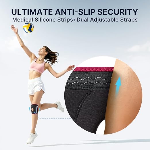 Fit Geno KneeXpert Knee Brace with Side Stabilizers & Patella Gel Pad – Adjustable Compression Support for Knee Pain Relief, Meniscus, ACL, Arthritis, Sports, Running - M/L