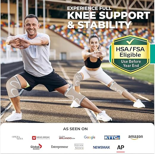 Modvel 2 Pack Knee Brace for Women & Men - Workout Knees Compression Sleeve for Knee Pain Relief Joint Support for ACL, Arthritis, Meniscus Tear Knees Brace for Sports, Rodilleras para Gym Fitness