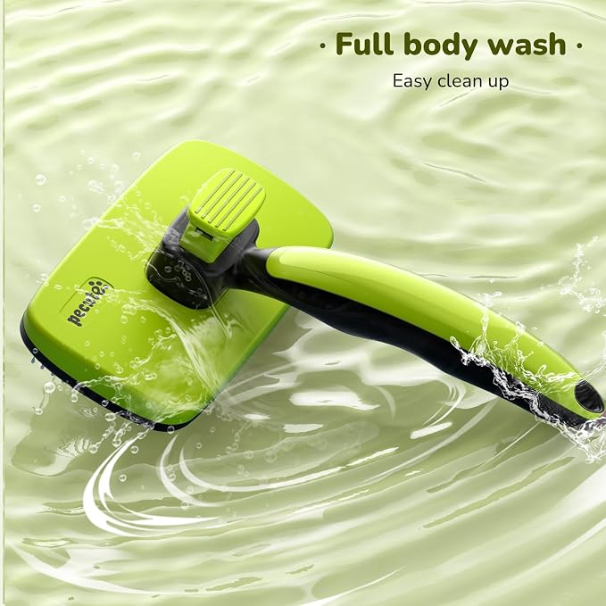 Pecute Skin Friendly Self-Cleaning Slicker Brush for Dog & Cat Shedding Season, Lightweight Undercoat Hair Removal Dog Brush Cat Brush for White-Coated, Long, Thick & Double-Coated Large Dogs
