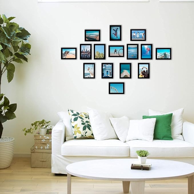 6x8 inch Picture Frame Made of 100% Solid Wood and High Definition PlexiGlass Display Pictures for Table Top Display and Wall Mounting Photo Frame Black