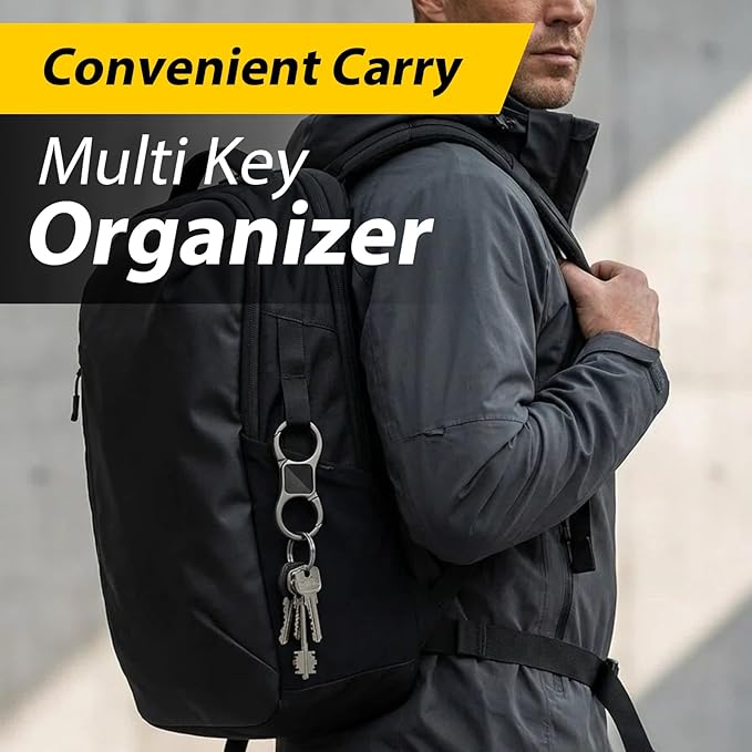 DAYGOS Key Chain, Quick Release Car Keychain with 8 Key Rings for Men | Heavy Duty, Easy Detachable Keychains Organizer, Portable Multi Key Ring Clip with Spring Hooks