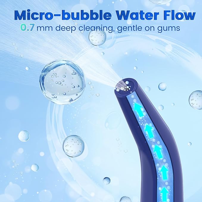 Water Flossers for Teeth, Portable Oral Irrigator Rechargeable Water Dental Flosser Pick with High Pressure 5 Jet Tips, IPX7 Travel Water Flossing for Brace Teeth Cleaner Gum Care