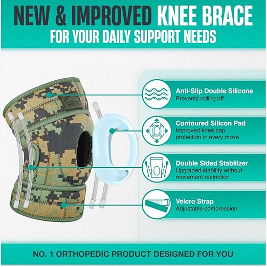 Modvel ELITE Knee Brace for Men & Women – Patella Gel Pads & Side Stabilizers for ACL, Meniscus Tear, Arthritis & Injury Recovery – Maximum Support for Running, Sports & Joint Pain Relief
