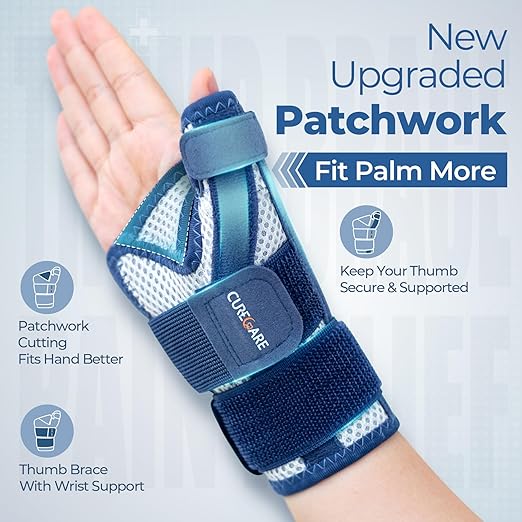 New Updated Thumb Brace for Women and Men, Reversible Trigger Thumb Splint for Day & Night Support, Breathable Thumb Stabilizer for Arthritis, Tendonitis, Sprains Thumb Pain Relief (Navy)